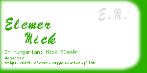 elemer mick business card